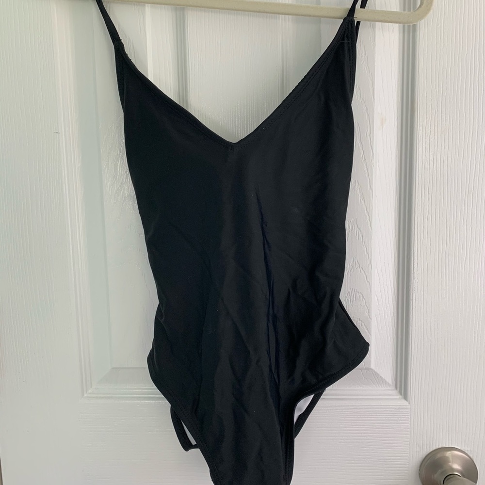 Black plunging one piece